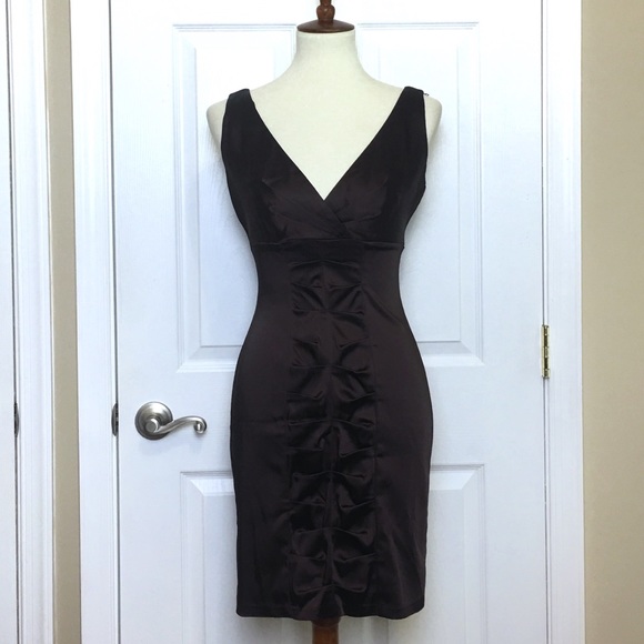 Calvin Klein Dresses & Skirts - Calvin Klein Brown V-Neck and Back Sheath Dress